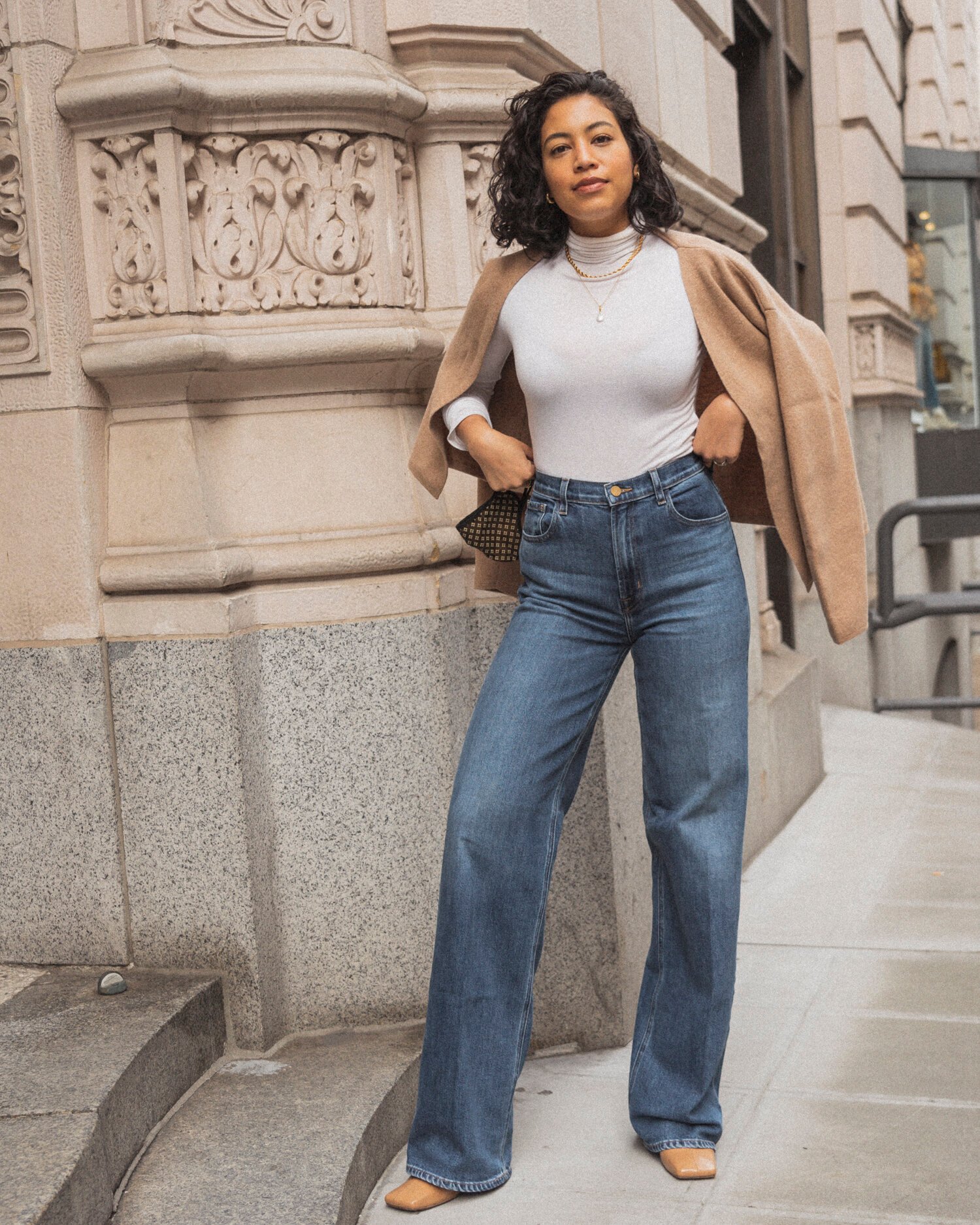 Aday Jacket // White Turtleneck // Jbrand Jeans (similar) // Miista Boots